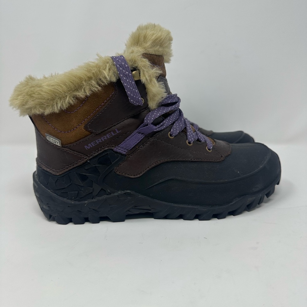 Merrell Fluorecein Thermo Women's Waterproof Winter Snow Boot Brown Sz 7